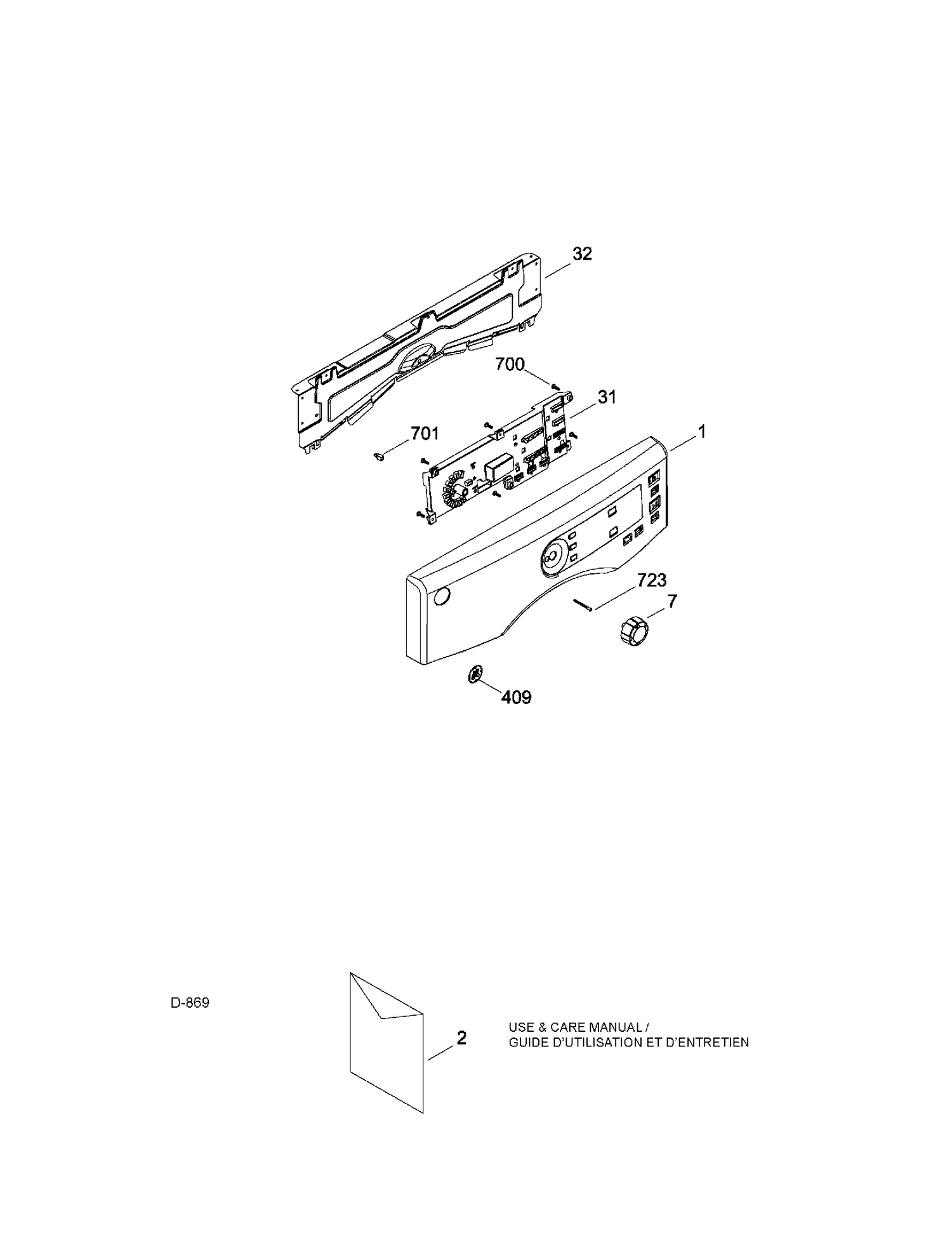 CONTROL PANEL Diagram and Parts List for GFMS140ED0WW  General Electric Dryer
