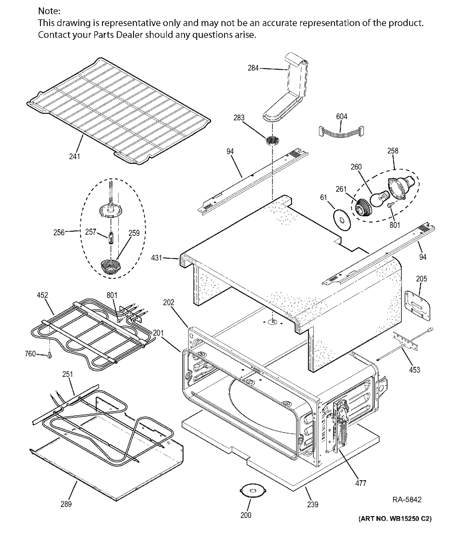 UPPER OVEN Diagram and Parts List for PCB950SF2SS  General Electric Range