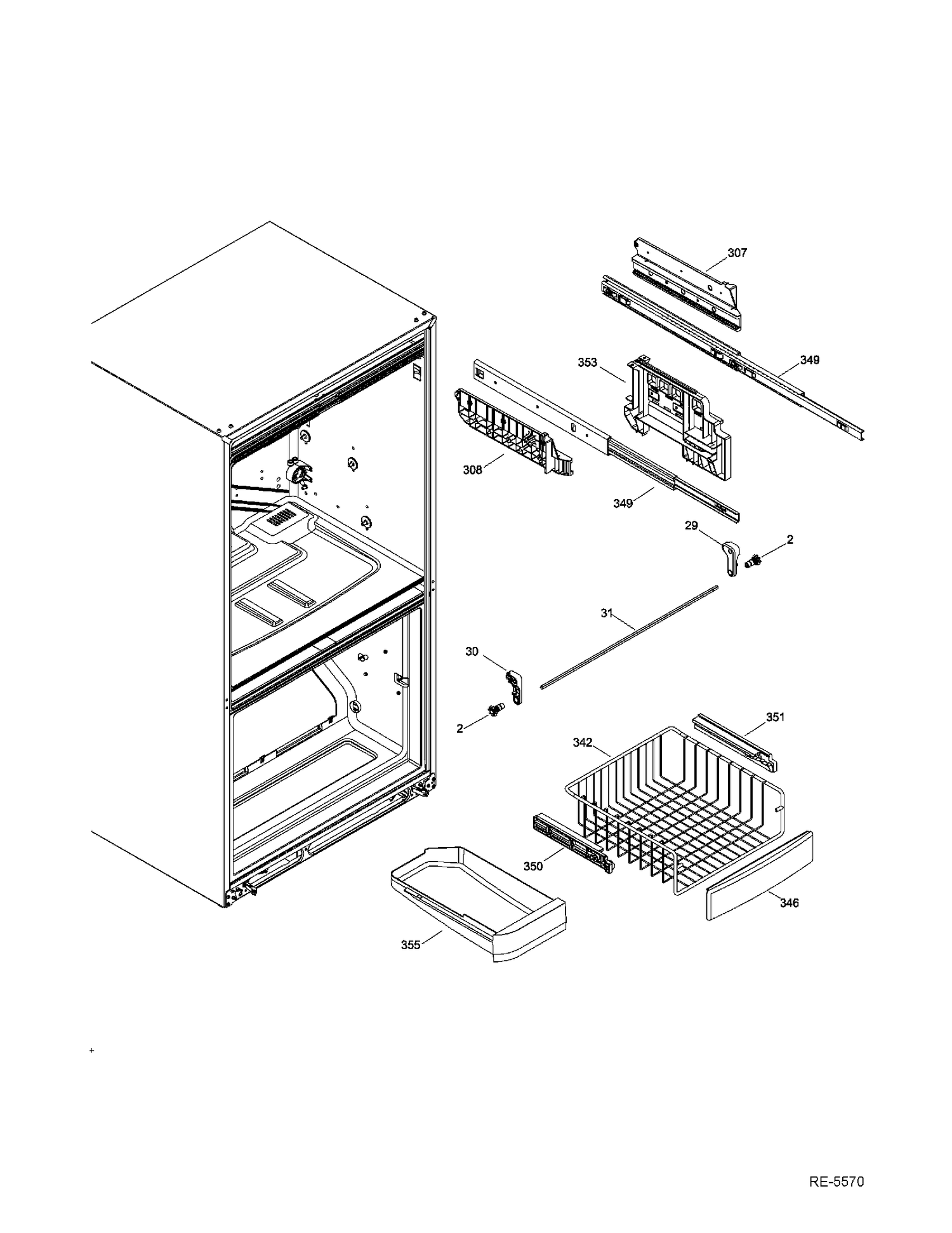 FZ BASKETS Diagram and Parts List for PNR22LGEAFWW  General Electric Refrigerator