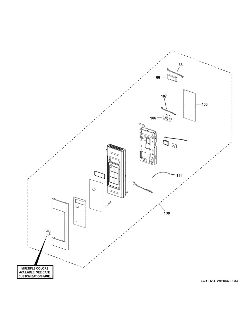 Control Parts Diagram and Parts List for CVM517P4M1W2  General Electric Microwave