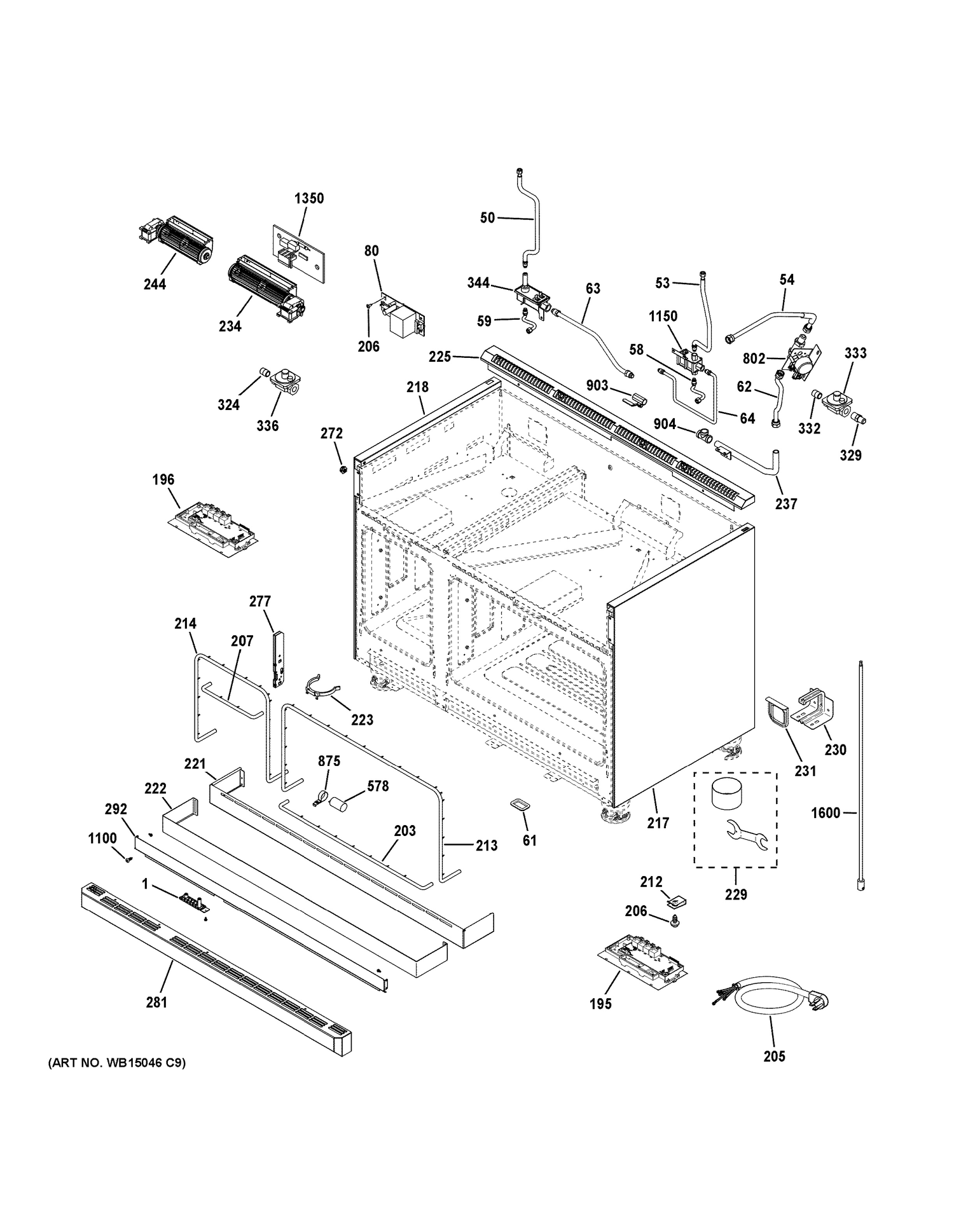 BODY PARTS Diagram and Parts List for ZGP486LRR4SS  General Electric Range