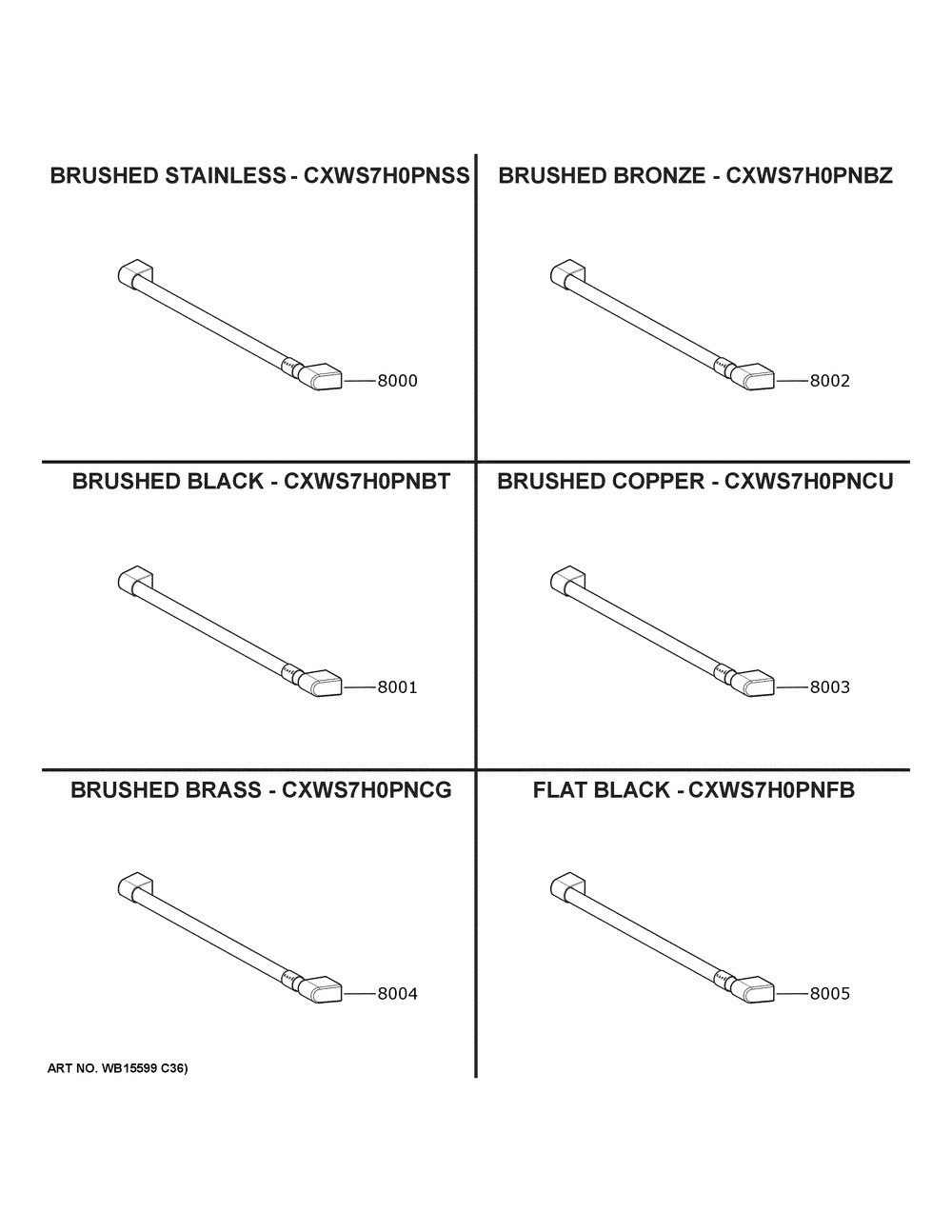 Cafe Customization Diagram and Parts List for CKS70DP2N4S1  General Electric Wall Oven