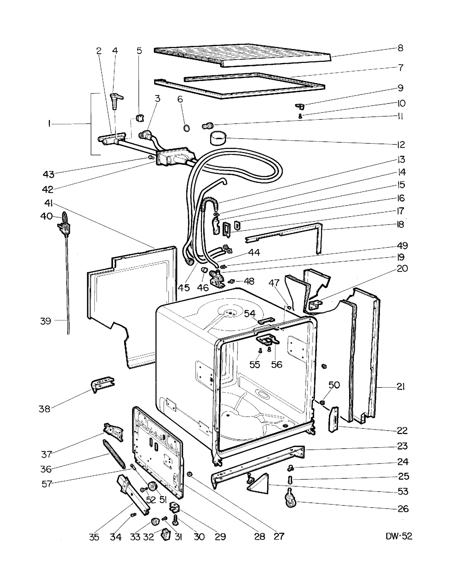VALVE, WRAPPER, TRIP & TOP COVER Diagram and Parts List for 40290117  General Electric Dishwasher