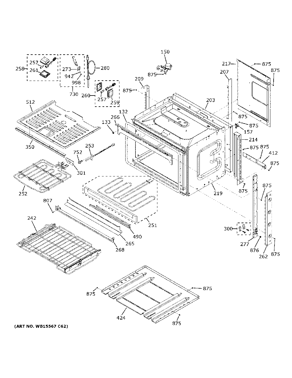 Body Parts Diagram and Parts List for CTS90DP2N1S1  General Electric Wall Oven