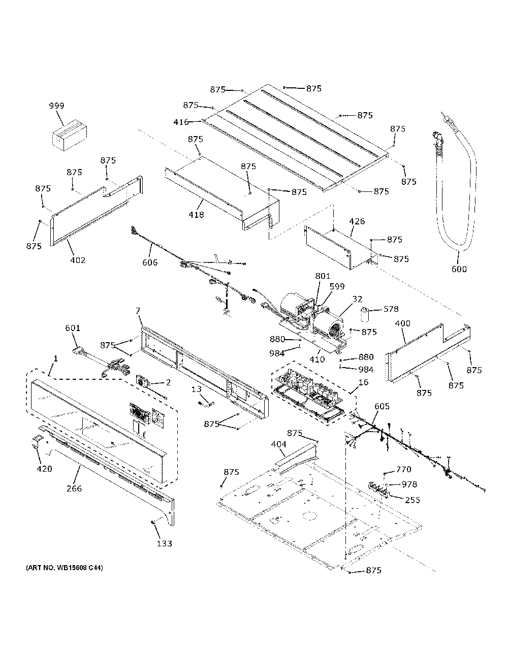 Control Panel Diagram and Parts List for CTS70DP2N2S1  General Electric Wall Oven