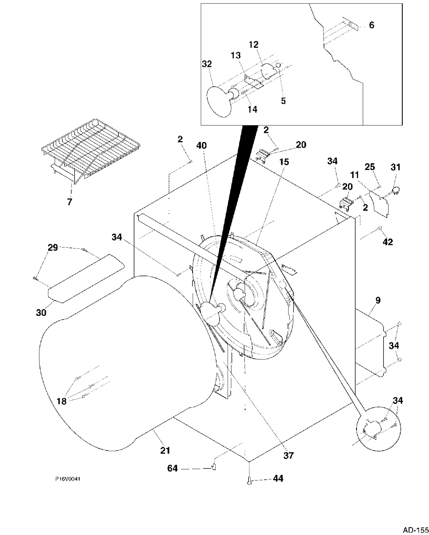 CABINET/DRUM Diagram and Parts List for PSXH43GV0WW  General Electric Dryer