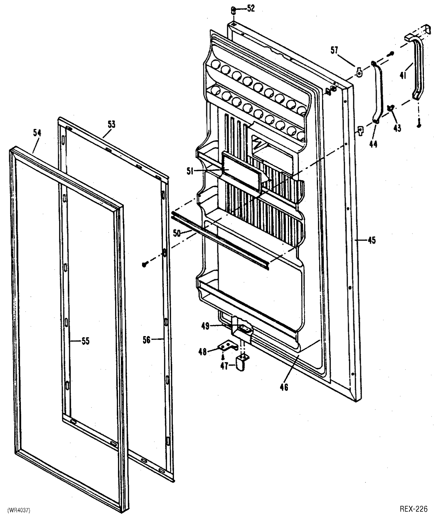 REFRIGERATOR DOOR Diagram and Parts List for TAC10SMRWH  General Electric Refrigerator