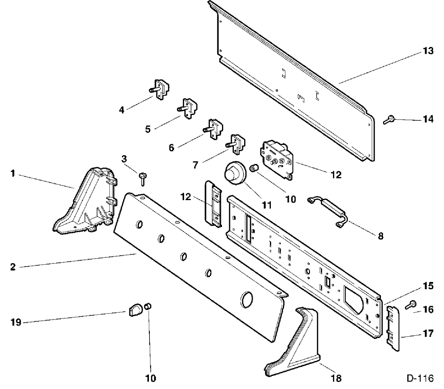 CONTROL HOUSING GROUP Diagram and Parts List for DDX8700SAMWW  General Electric Dryer