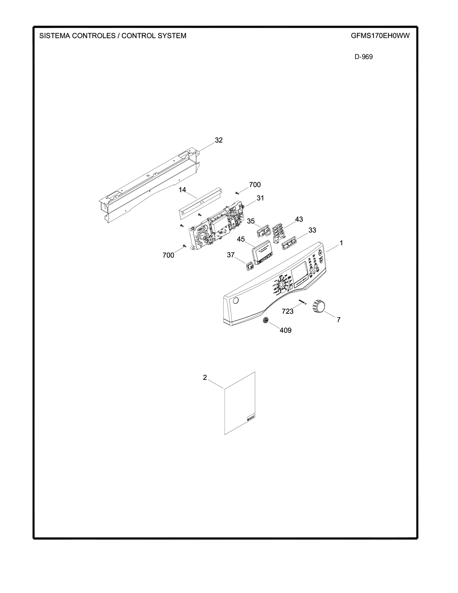 CONTROL SYSTEM Diagram and Parts List for GFMS170EH0WW  General Electric Dryer
