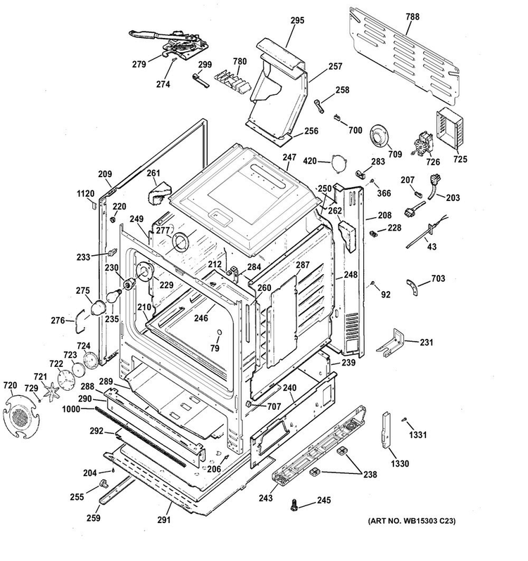 Body Parts Diagram and Parts List for JGB695SEF2SS  General Electric Range