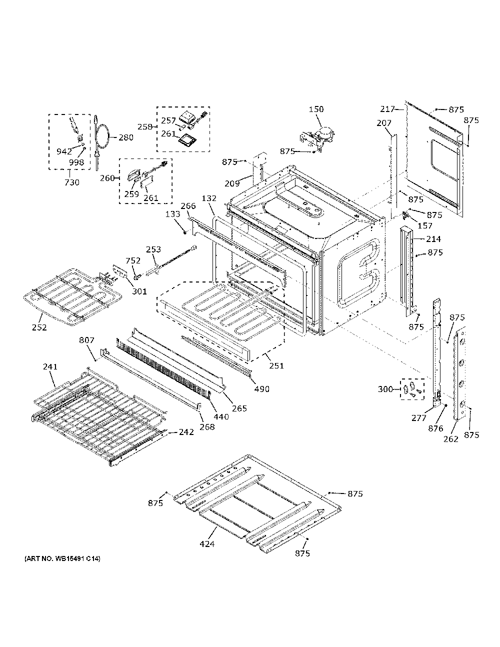 Body Parts Diagram and Parts List for JKS5000DN2BB  General Electric Wall Oven