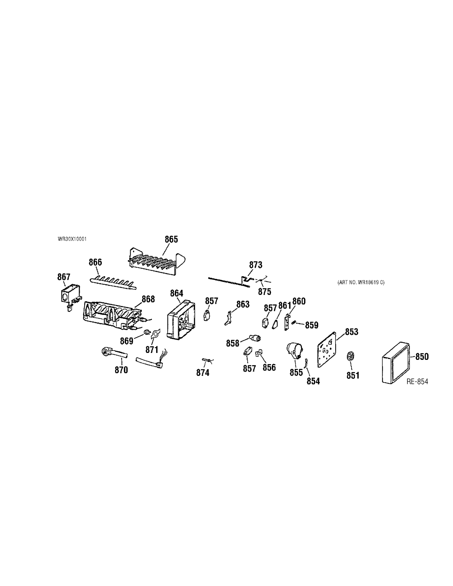 ICE MAKER KIT Diagram and Parts List for PTC22LFDARWW  General Electric Refrigerator