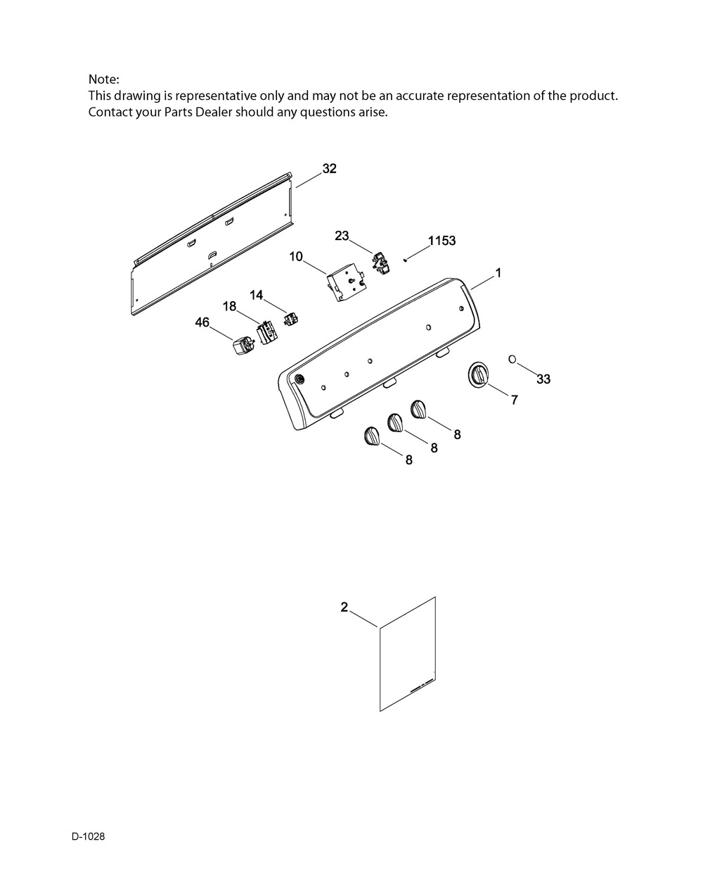 Control System Diagram and Parts List for GMMP280ED4WS  General Electric Dryer
