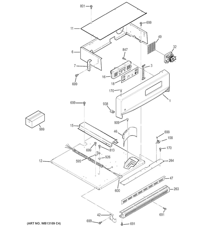 Control Panel Diagram and Parts List for JRP20BJ2BB  General Electric Wall Oven