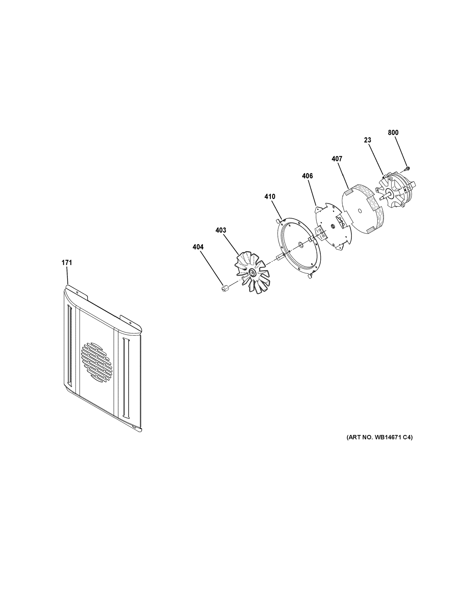 SMALL CONVECTION FAN Diagram and Parts List for ZGP486LRR4SS  General Electric Range