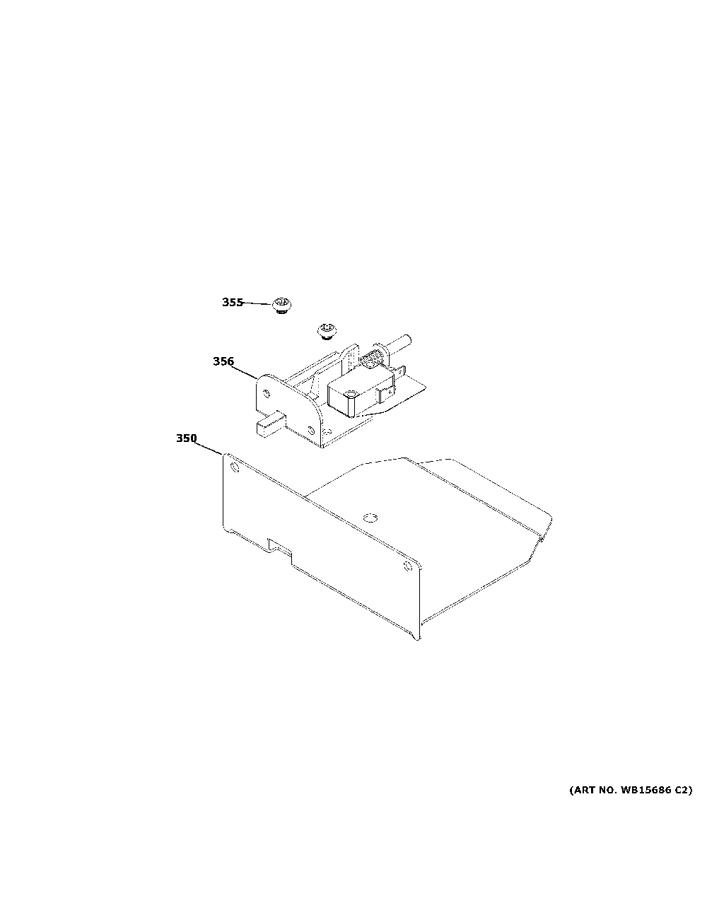 Door Lock Diagram and Parts List for CGY366P2T1S1  General Electric Range