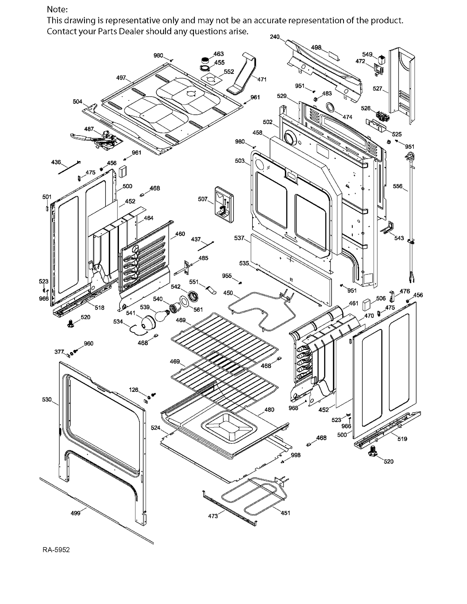 BODY PARTS Diagram and Parts List for JCB630EF2ES  General Electric Range