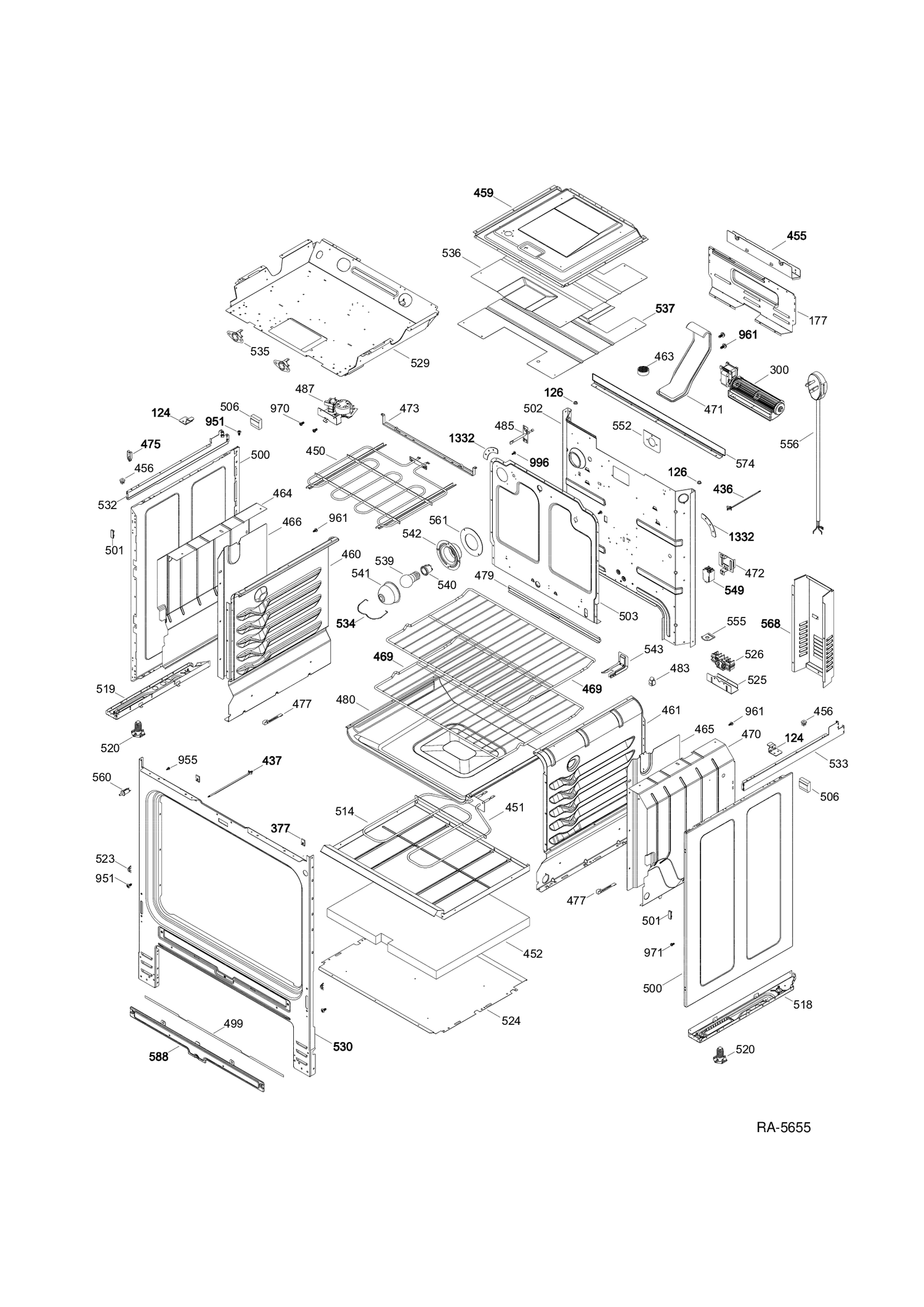 BODY PARTS Diagram and Parts List for JCSP41SV2SS  General Electric Range