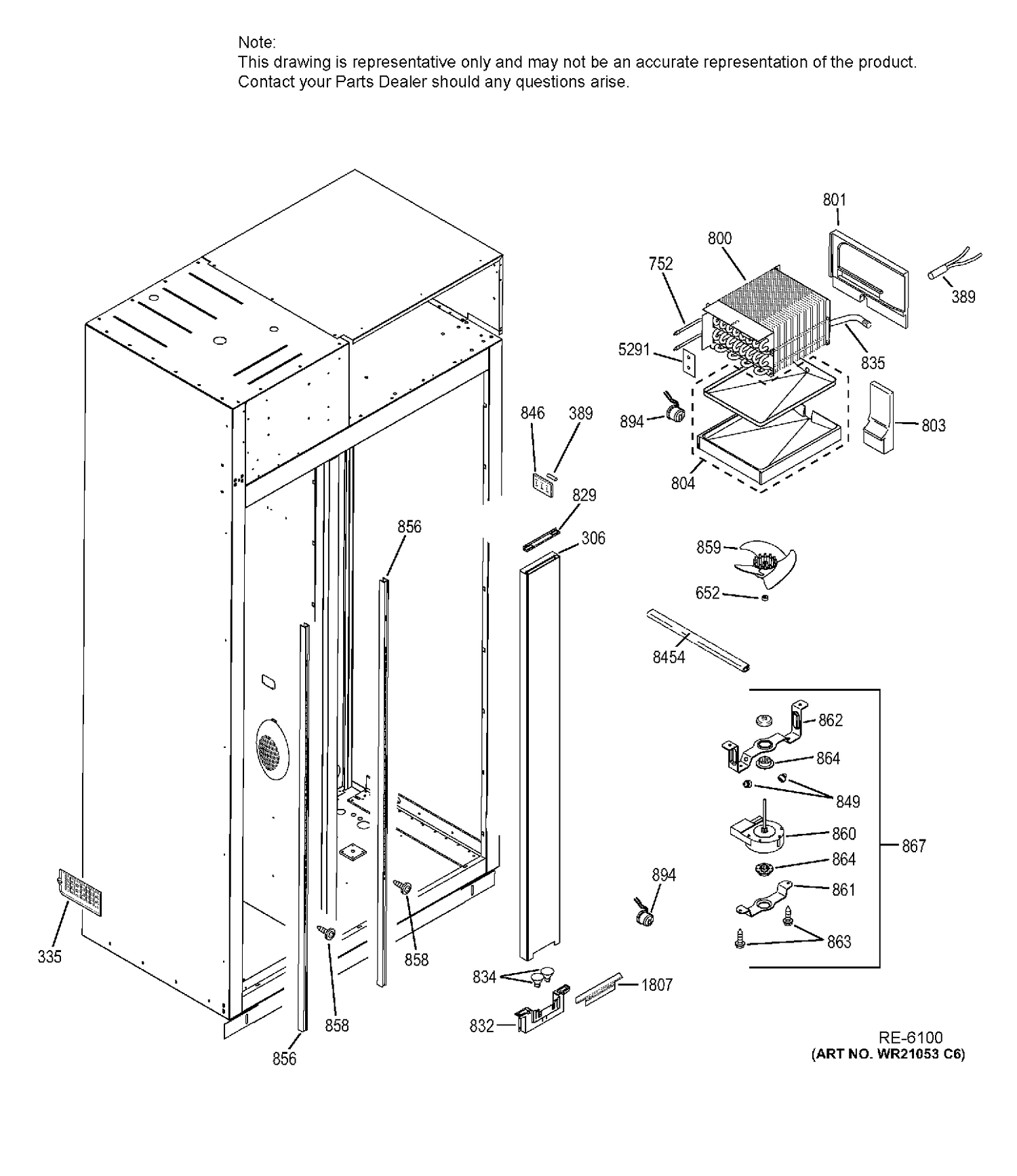 FREEZER SECTION Diagram and Parts List for ZISP420DHASS  General Electric Refrigerator