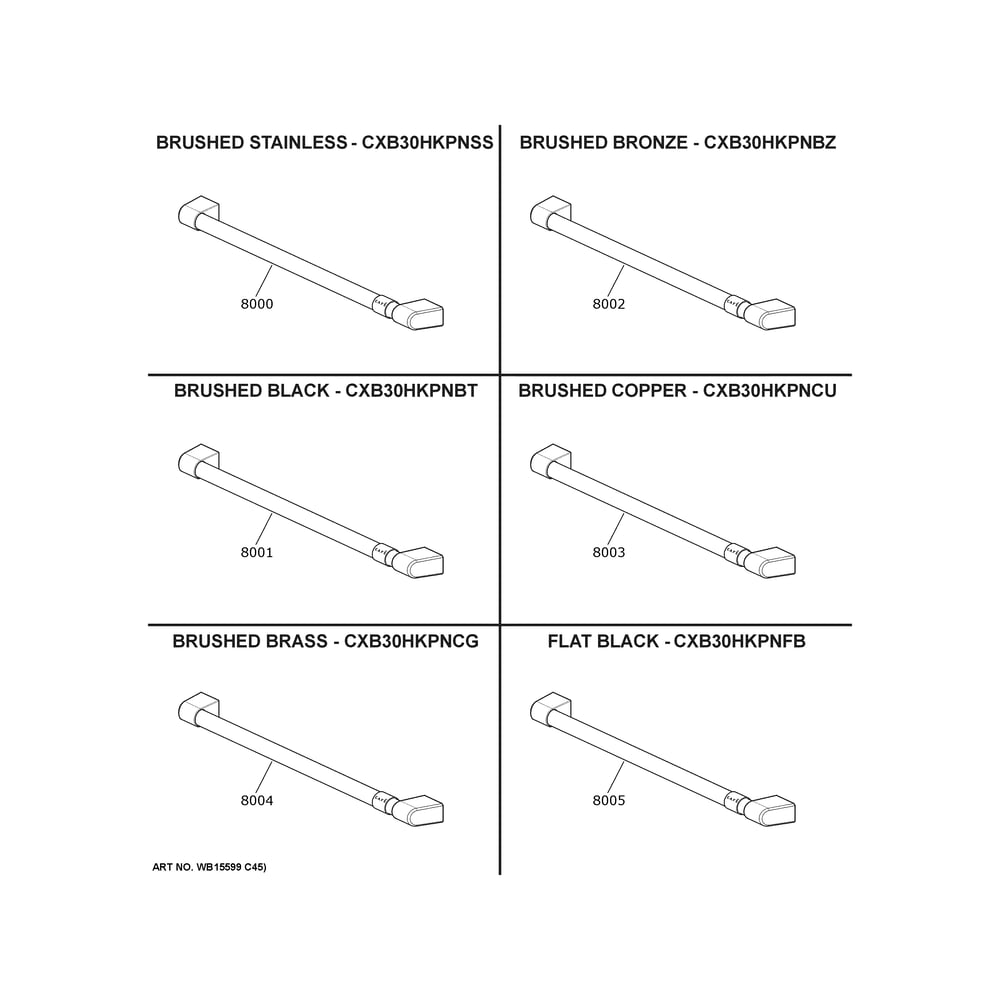 Cafe Customization Diagram and Parts List for CWB713P2V1S1  General Electric Microwave