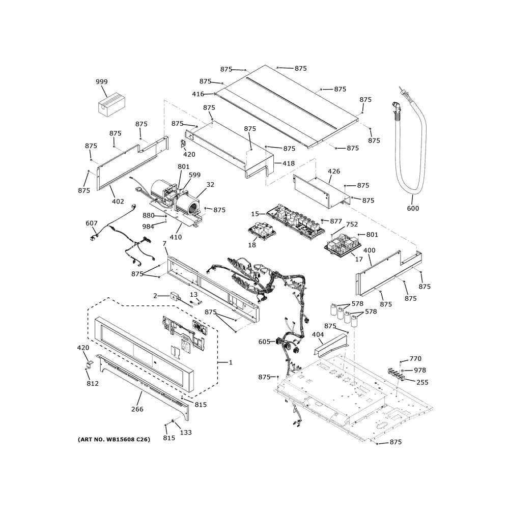 Control Panel Diagram and Parts List for ZTSX1DPSN4SS  General Electric Wall Oven