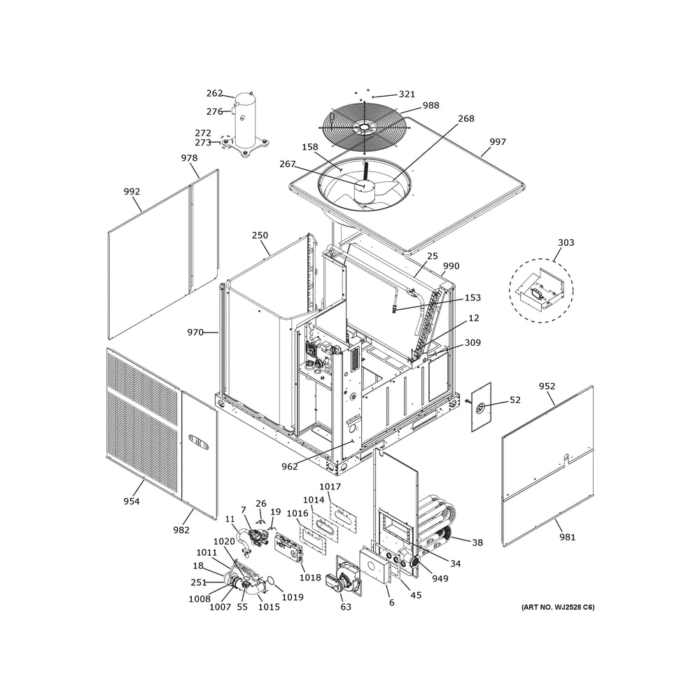 Cabinet (1) Diagram and Parts List for NP13X60SR0720  General Electric Air Conditioner