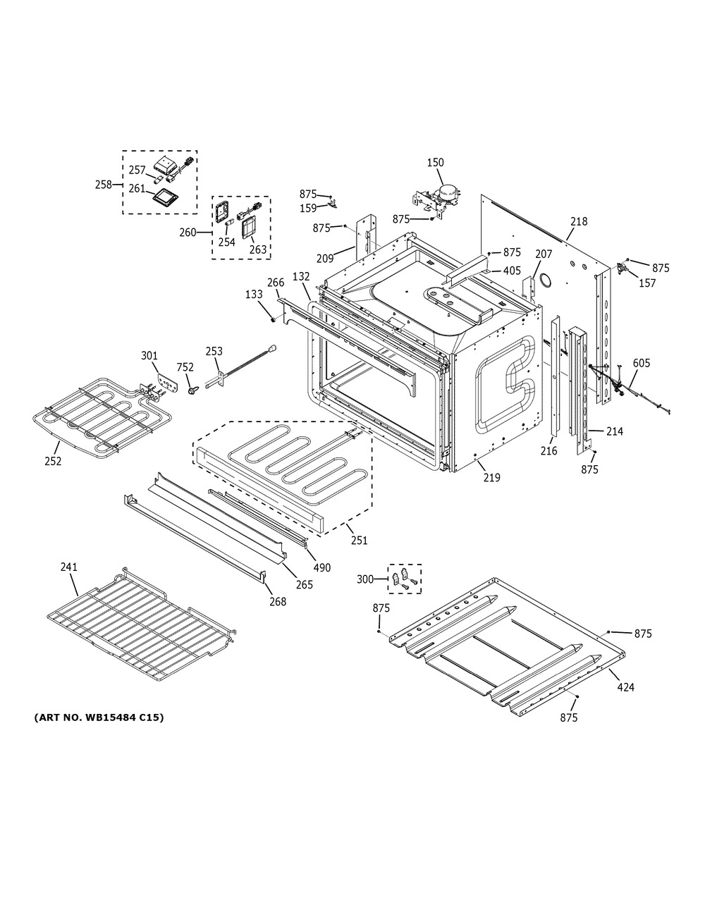 Lower Oven Diagram and Parts List for JKD5000DN1BB  General Electric Wall Oven