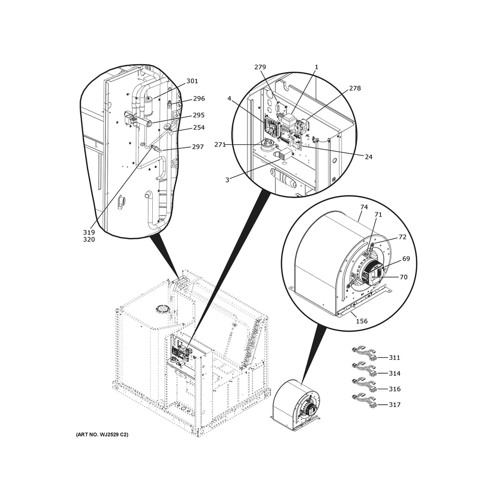 Cabinet (2) Diagram and Parts List for NP15H36VR0  General Electric Air Conditioner