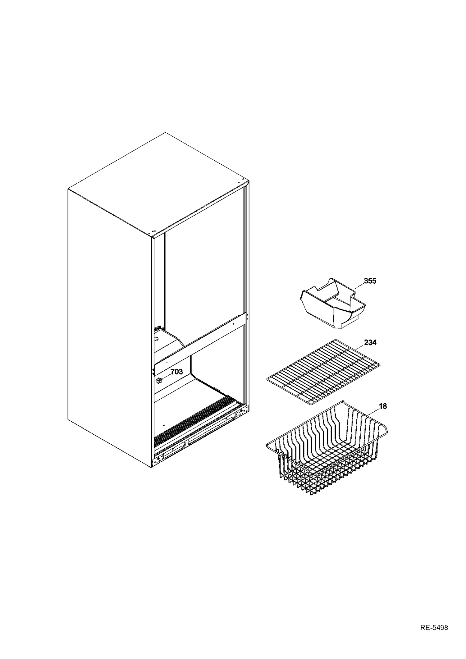 FZ BASKETS Diagram and Parts List for GBR20DSEARBS  General Electric Refrigerator