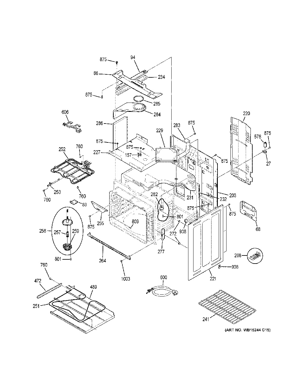Body parts Diagram and Parts List for PCHB920SJ6SS  General Electric Range