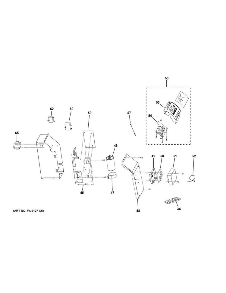 Control Parts Diagram and Parts List for AJEQ08ACFL1  General Electric Air Conditioner