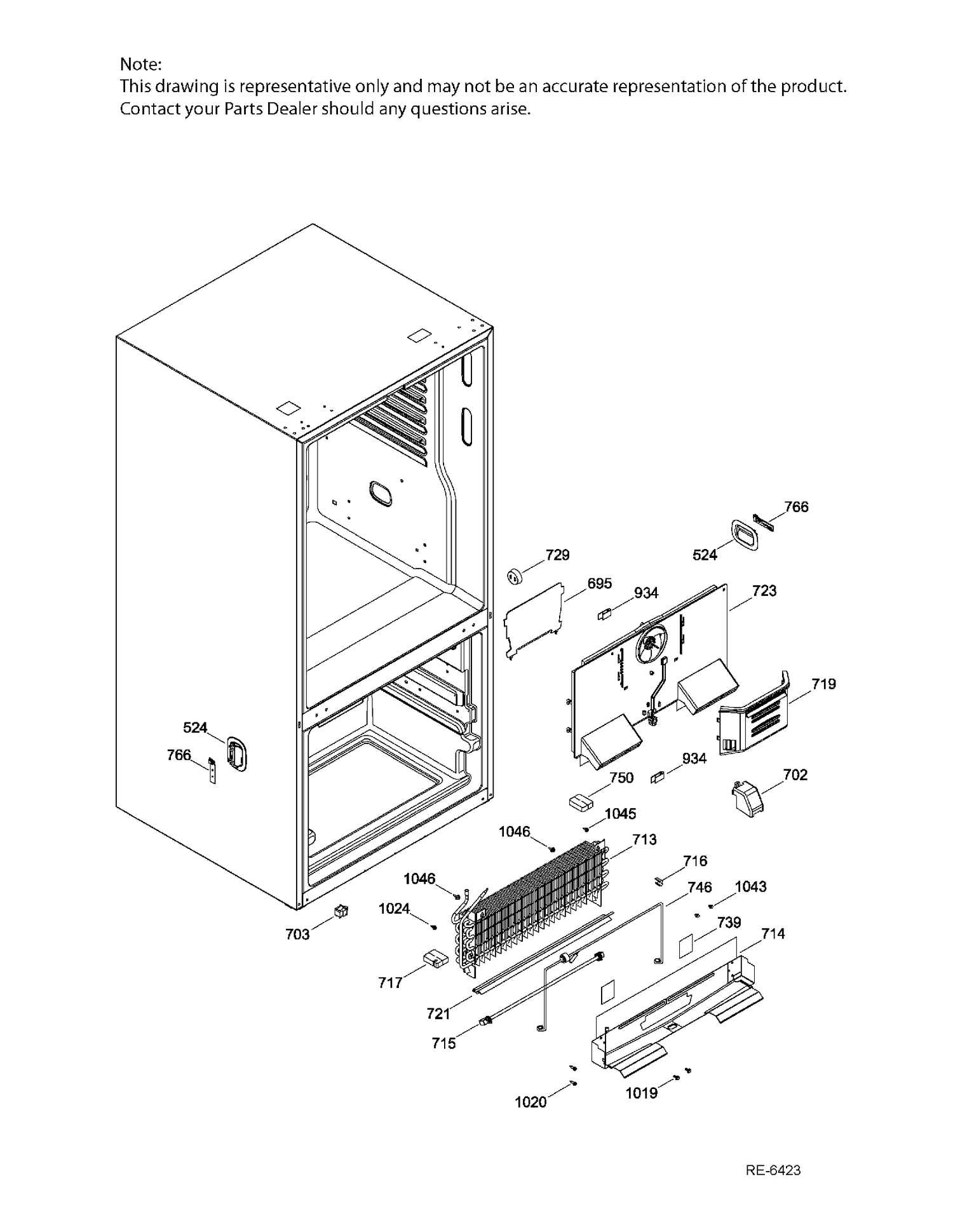 FUNCTIONAL PARTS FZ Diagram and Parts List for GNE21DGKAKWW  General Electric Refrigerator