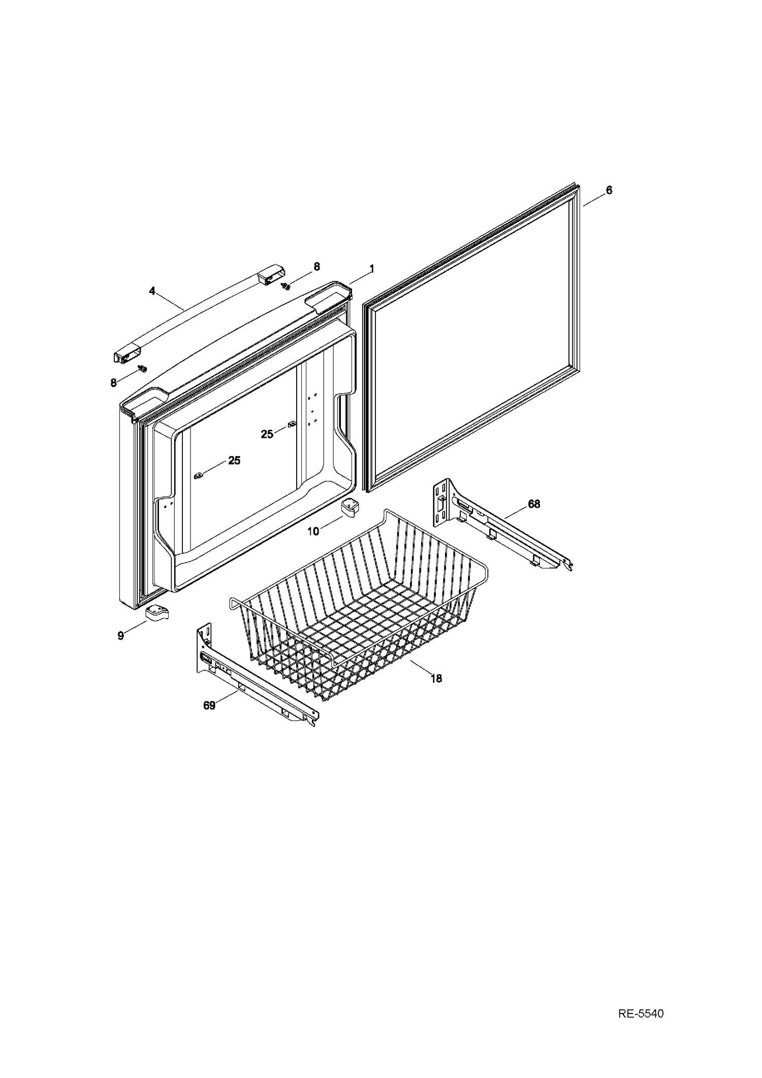 FZ DOOR Diagram and Parts List for PNR22MSEAFES  General Electric Refrigerator