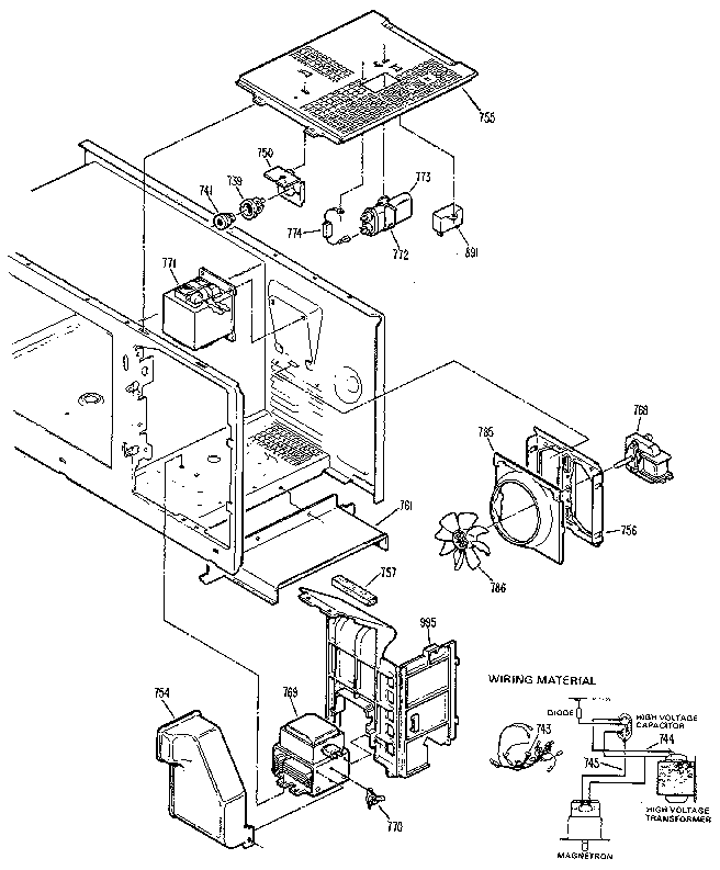 Microwave power supply Diagram and Parts List for 3639878911KS  Kenmore Range