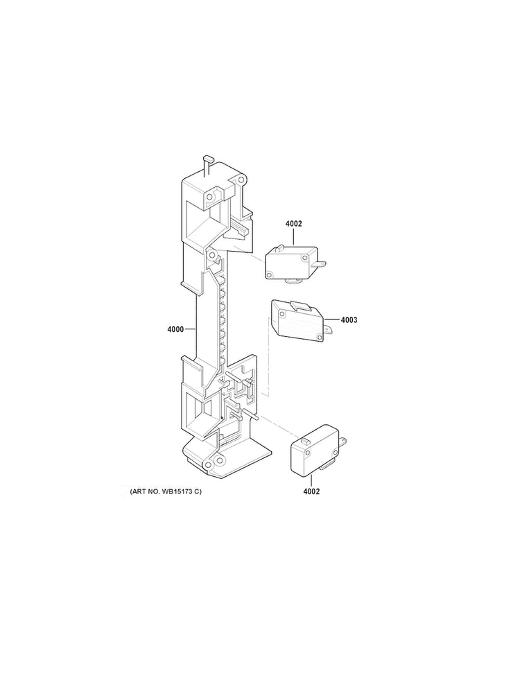 Latch Board Parts Diagram and Parts List for PEB9159SF1SS  General Electric Microwave