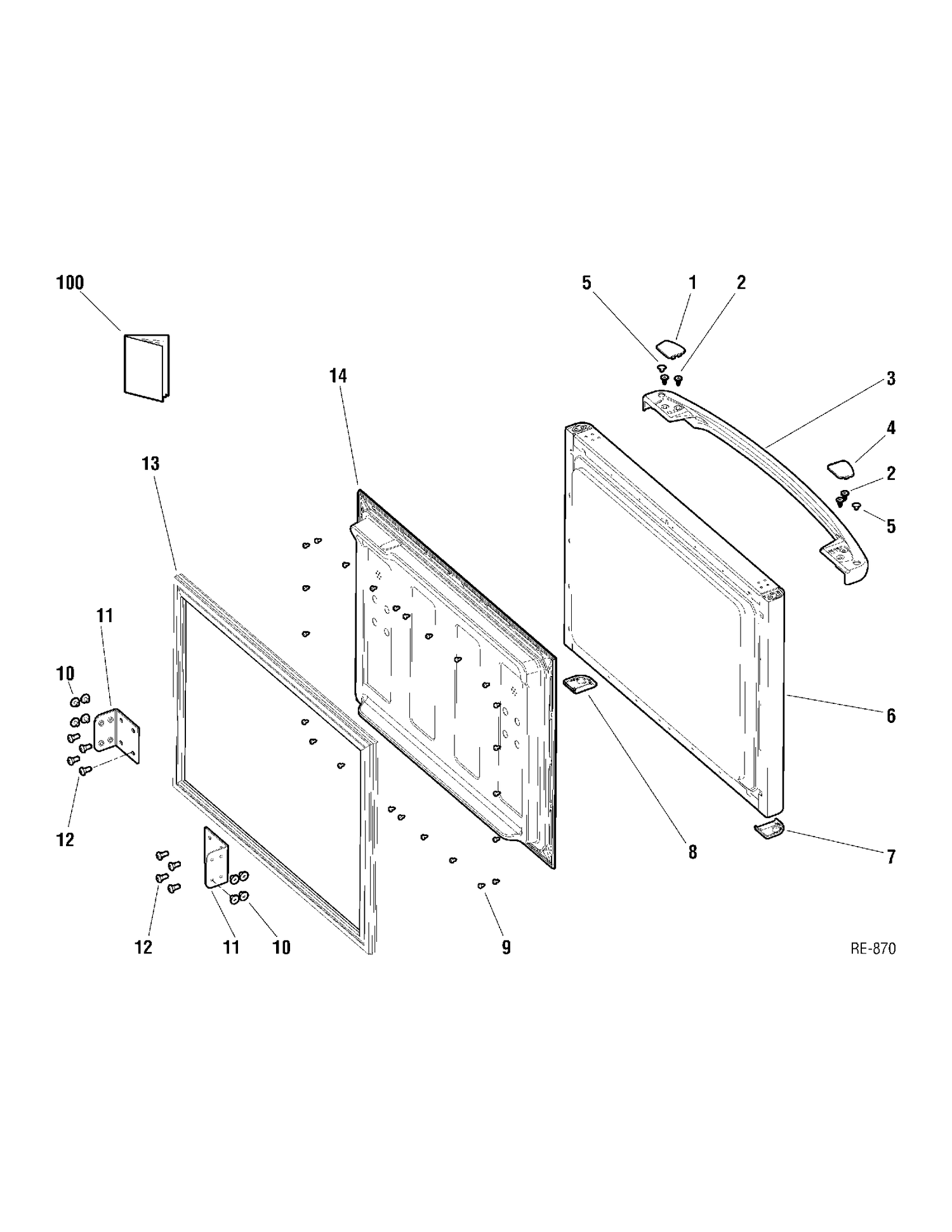 FREEZER DOOR Diagram and Parts List for PDE18LZPACC  General Electric Refrigerator