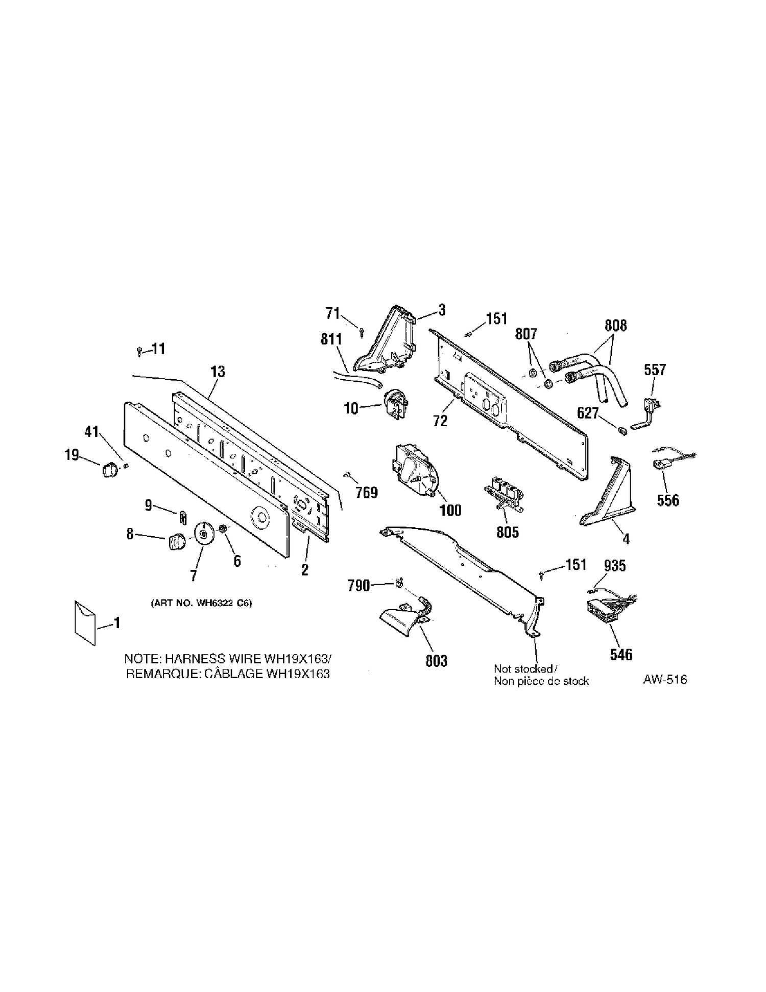 CONTROL PANEL Diagram and Parts List for MNSR1070D0WW  General Electric Washer