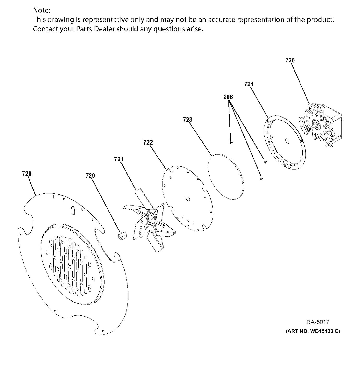 CONVECTION FAN Diagram and Parts List for JCGB860SEJ3SS  General Electric Range