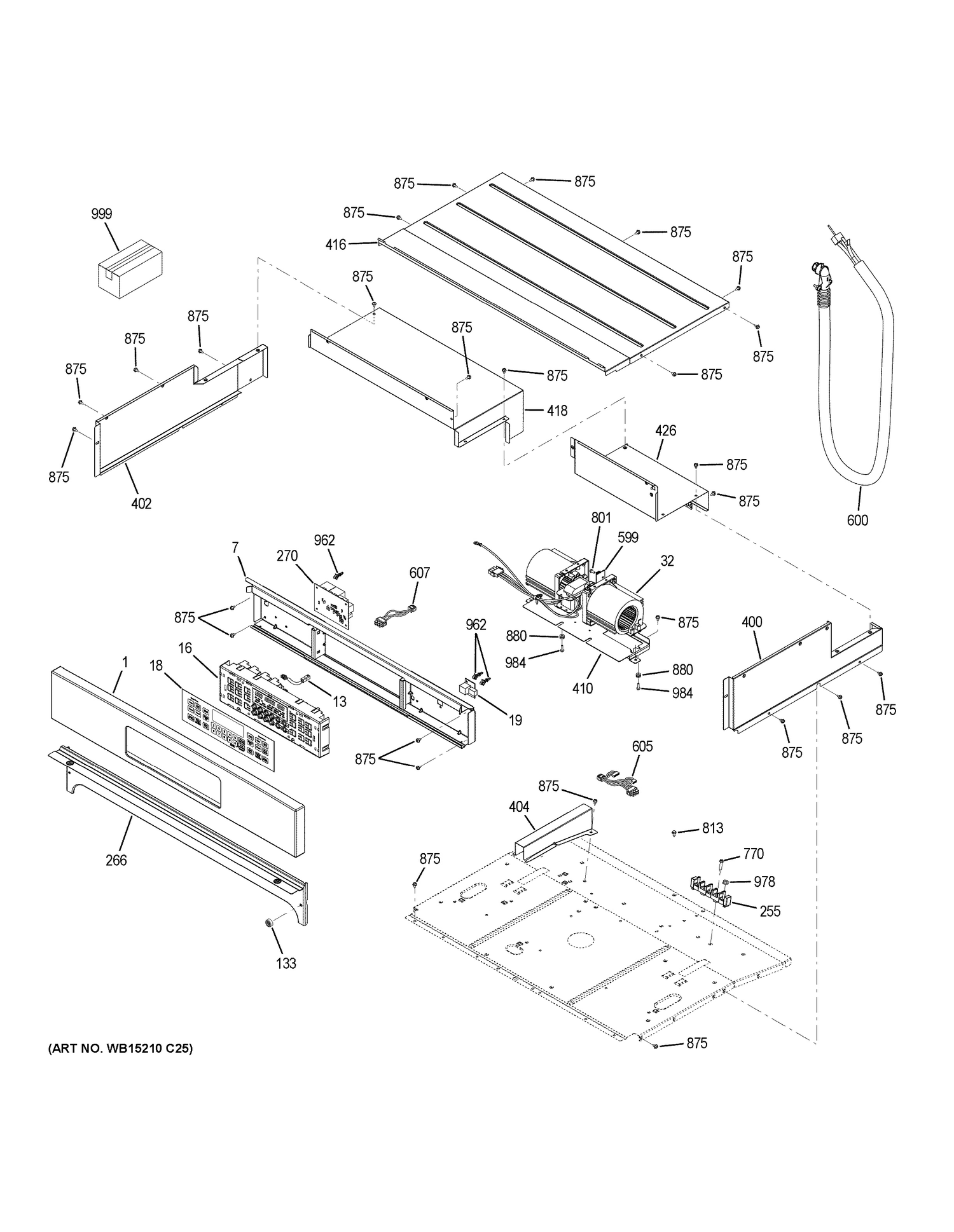 CONTROL PANEL Diagram and Parts List for JT3500SF5SS  General Electric Wall Oven