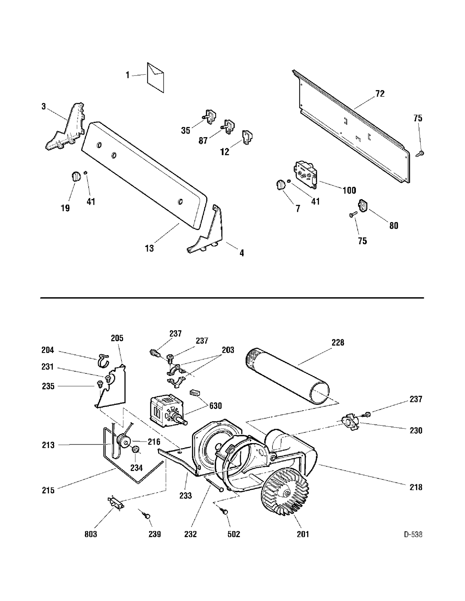 CONTROLS & DRIVE Diagram and Parts List for PSXR373EH2WW  General Electric Dryer