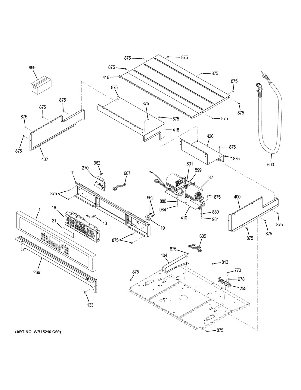 Control Panel Diagram and Parts List for JT5500SF6SS  General Electric Wall Oven