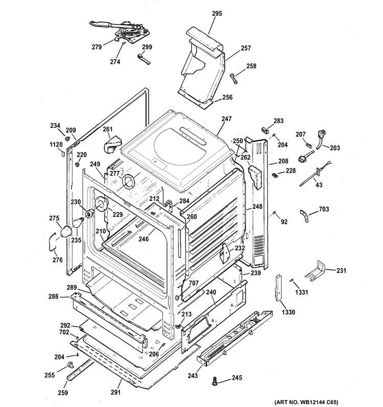 Body Parts Diagram and Parts List for RGB780DEH1BB  Hotpoint Range