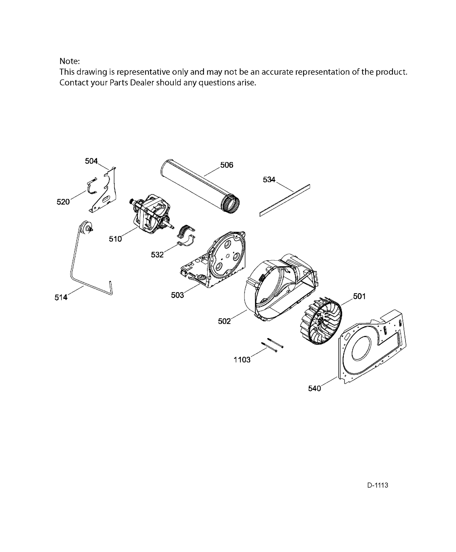 BLOWER & DRIVE ASM Diagram and Parts List for GTD42EAAJ0WW  General Electric Dryer