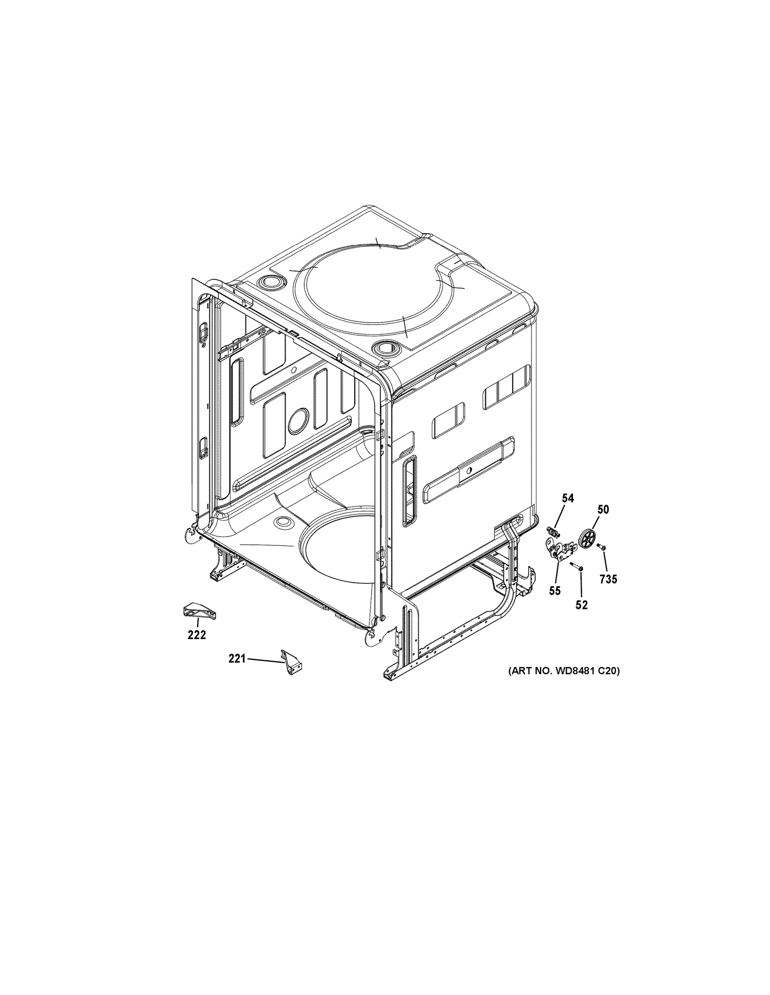 BODY PARTS 2 Diagram and Parts List for GDT740SIF8II  General Electric Dishwasher