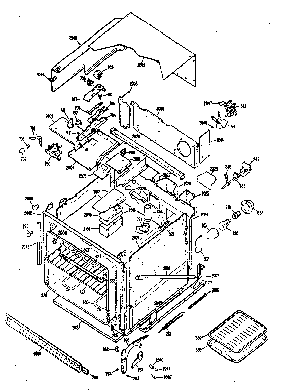 Replacement Parts Diagram and Parts List for JKP070J3  General Electric Wall Oven