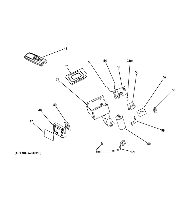 Control Parts Diagram and Parts List for AEE08ASL1  General Electric Air Conditioner