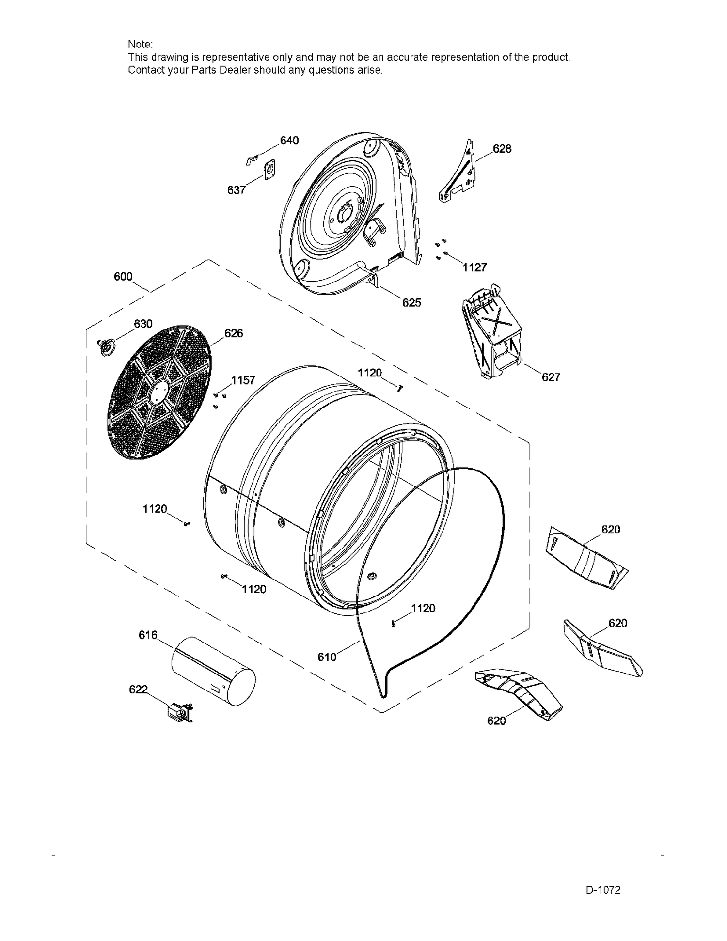 DRUM Diagram and Parts List for GTD42GAMJ0WW  General Electric Dryer