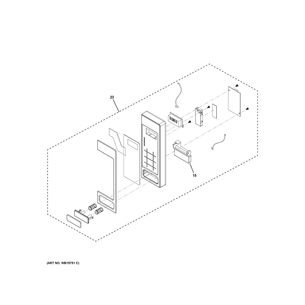 Control Parts 1 Diagram and Parts List for CCWK15C1W1WM  General Electric Microwave