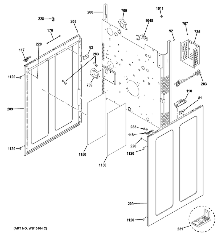 Body Parts Diagram and Parts List for JGB860DEJ2WW  General Electric Range