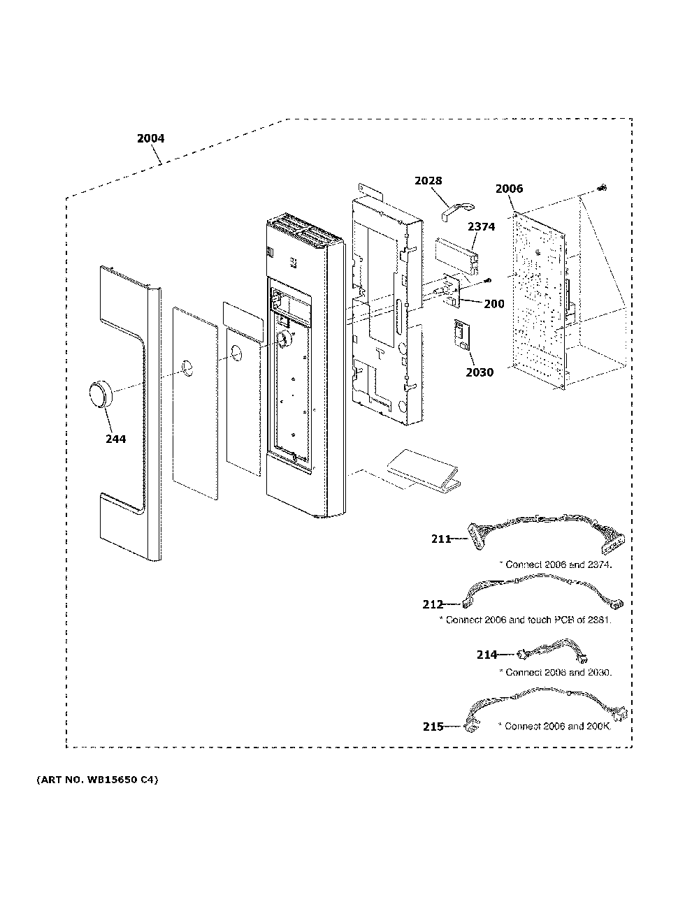 Control parts Diagram and Parts List for CVM517P2M5S1  General Electric Microwave